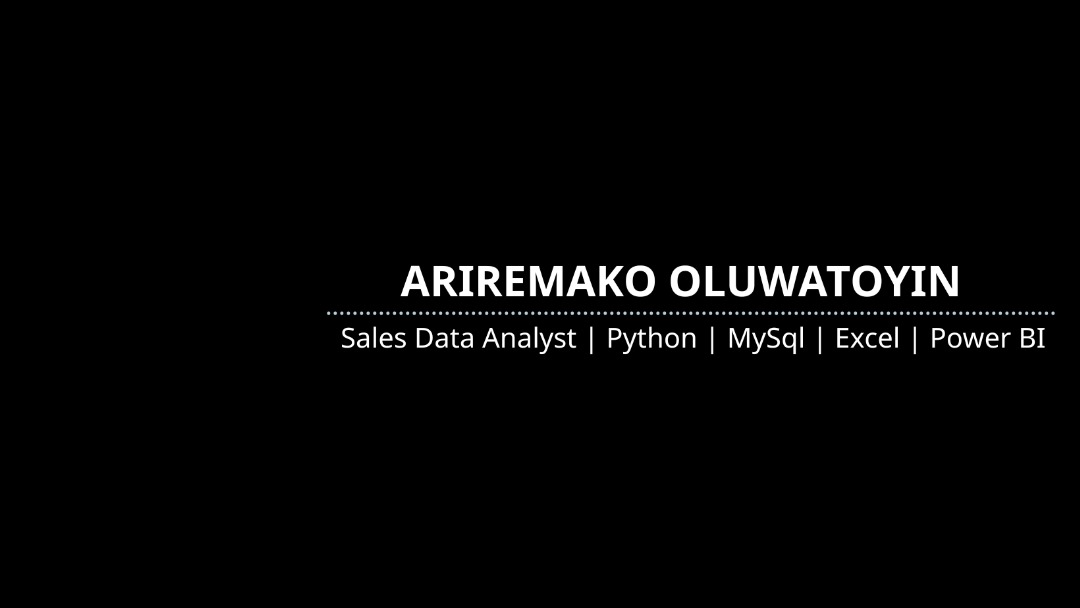 Ariremako Oluwatoyin Banner Image
