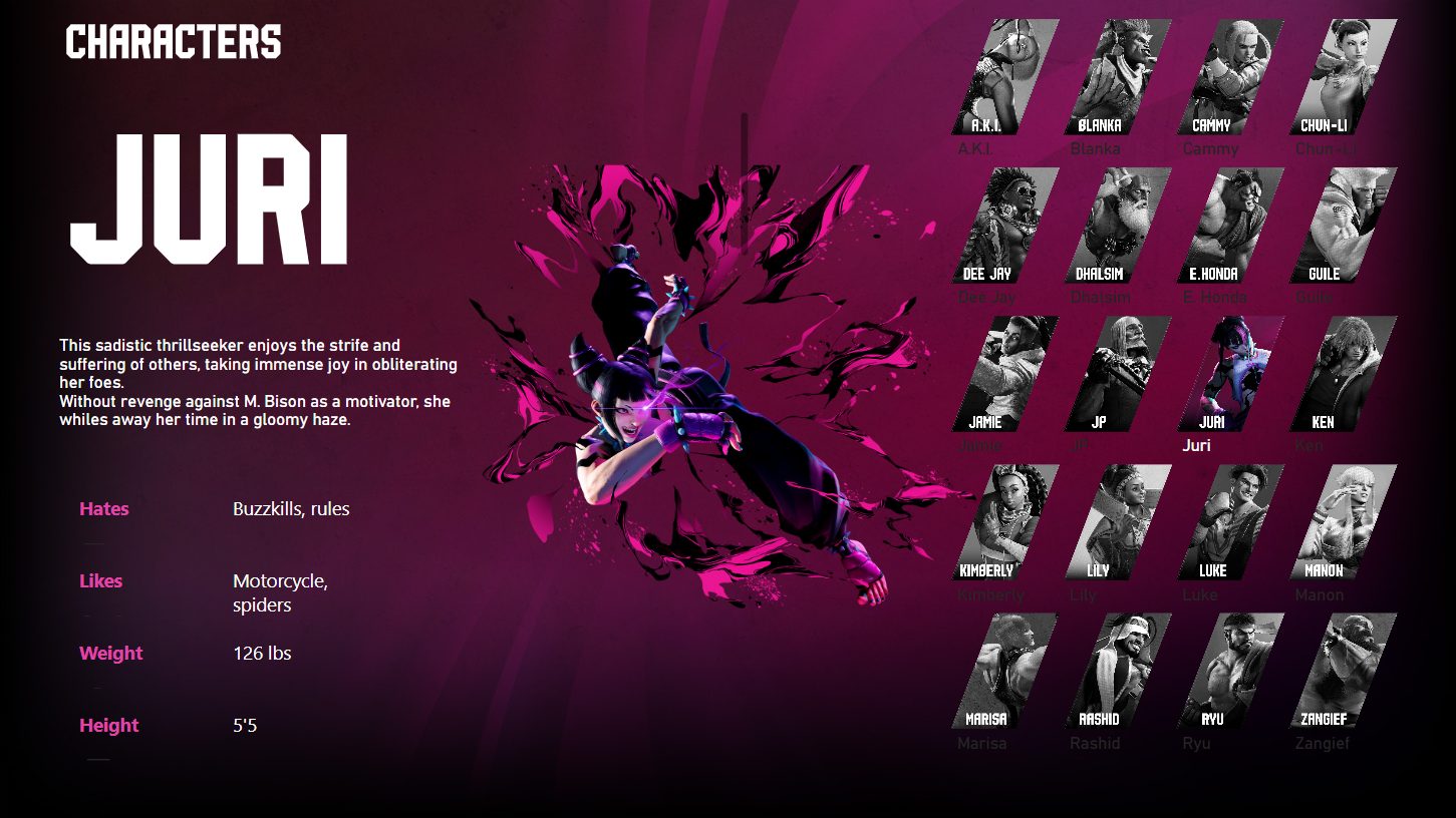 Street Fighter Dashboard