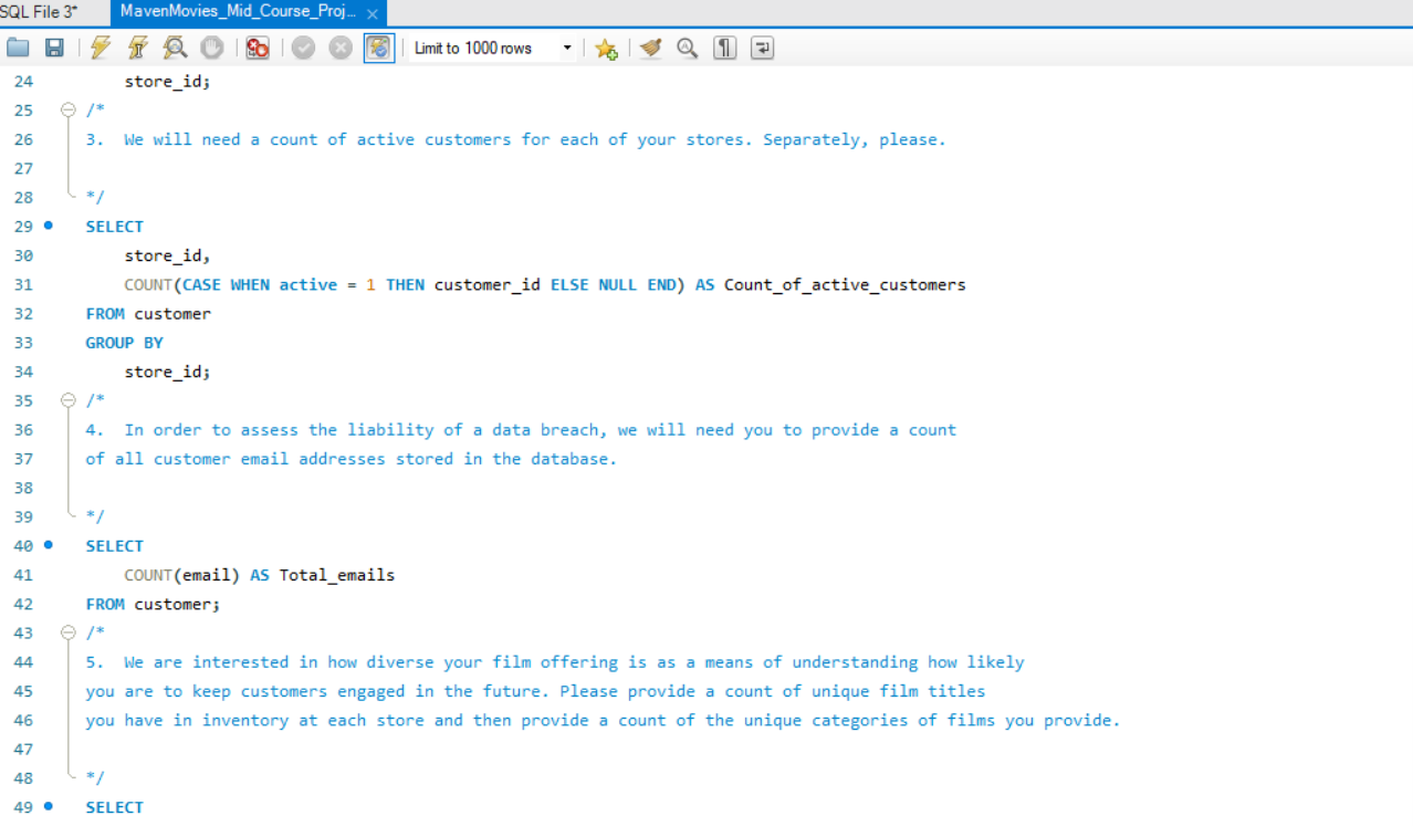 Maven Movie Data Request from Insurance Company
